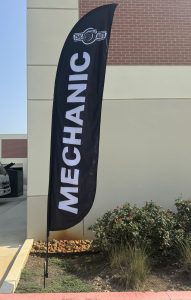 Feather Flag printing in San Antonio by Chile Media Print Shop